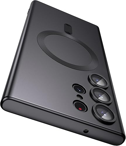 Vista 33 de Magnetic for Samsung Galaxy S24 Ultra Case [Compatible with MagSafe][Built-in Camera Lens Protector] Slim Soft Bumper TPU Shockproof Phone Shell