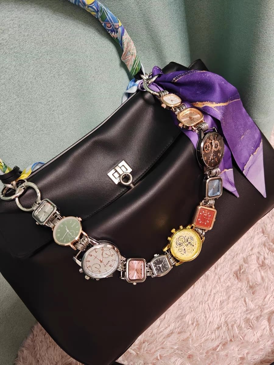 QTMY Unique Watch Shape Bag Charms for Handbag Purse Backpack,Bag Strap Purse Strap