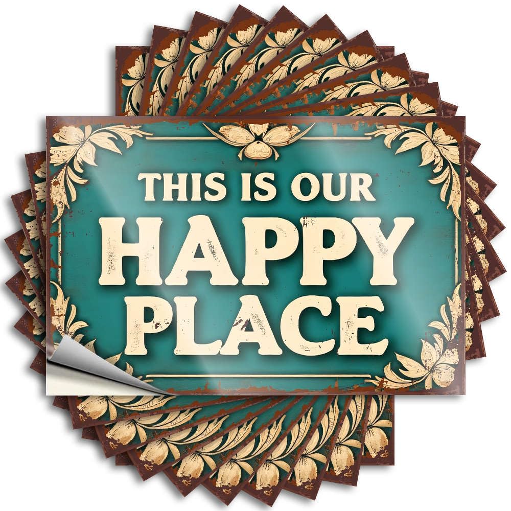 This is Our Happy Place. Bumper Unique - Goods Decals Self Adhesive Sticker(6X9CM)