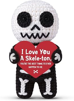 Funny Gothic Gifts for Women or Men, Handmade Skeleton Crochet