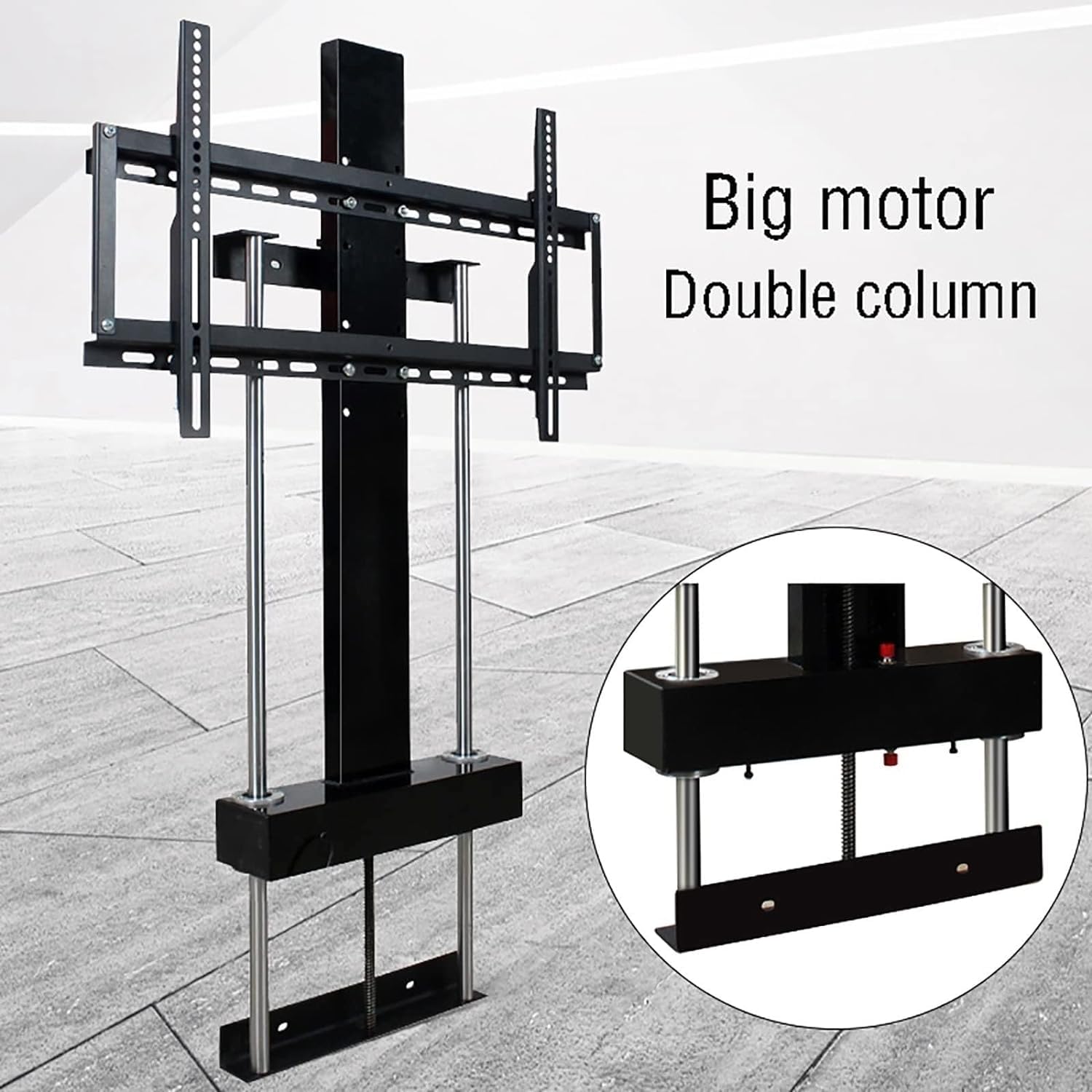 Supporto TV, supporto da parete for monitor, altezza regolabile, sollevamento elettrico telescopico, staffa motorizzata con telecomando RF wireless, adatto a schermi da 37 a 75 pollici