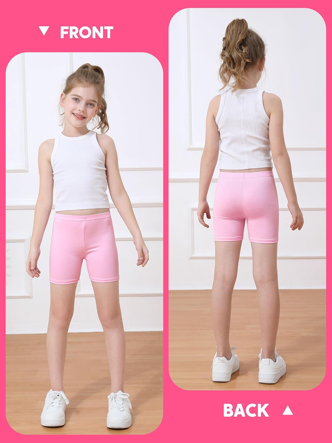 Ruisita 6 Pack Girls Cotton Biker Cartwheel Shorts Kids Safety Under Dress Dance Shorts - Image 5