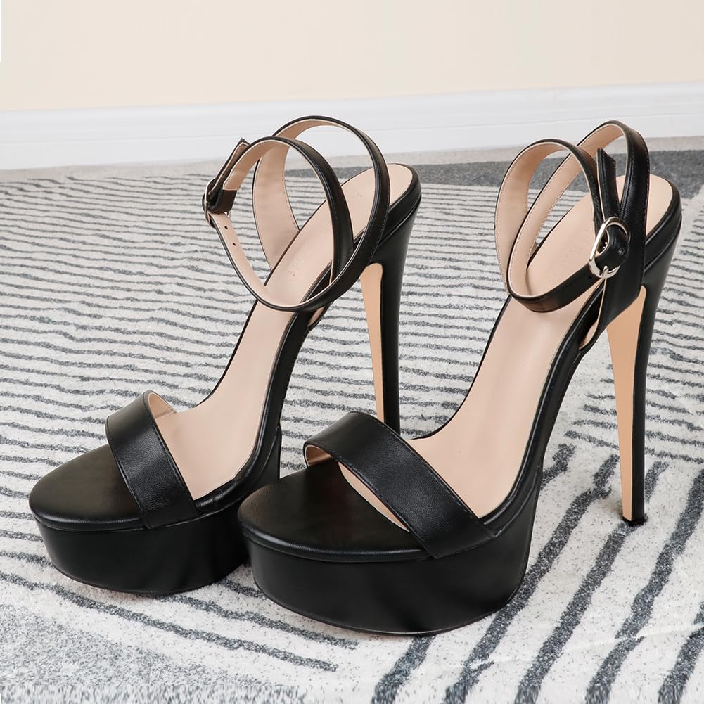 MERUMOTE Women's Platform Heels Sky High Heel Sandals Party Bridal Evening Shoes
