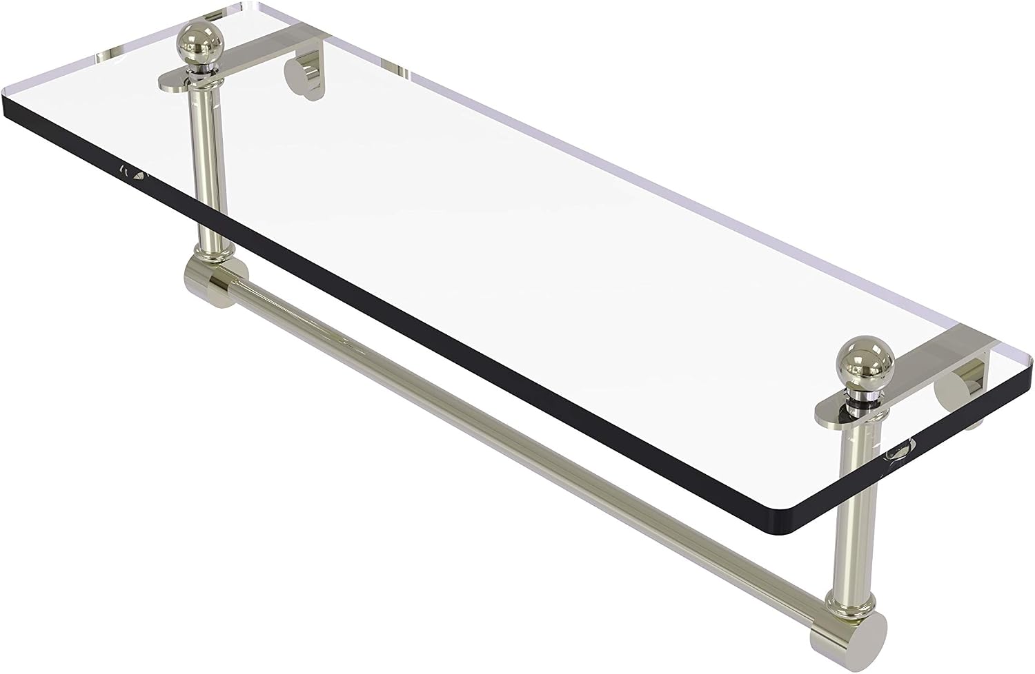 Review Discount Allied Brass PR-1/16TB 16 Inch Vanity Integrated Towel Bar Glass Shelf, Polished Nickel Exclusive Discount 90% Price Allied Brass PR-1/16TB 16 Inch Vanity Integrated Towel Bar Glass Shelf, Polished Nickel