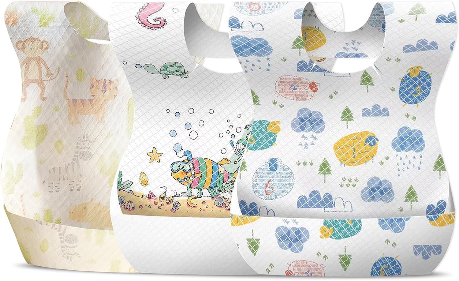 30/60pcs Baby Disposable Bibs-Individually Packaged,Soft, Leak Proof and Convenient, disposable bibs for toddlers