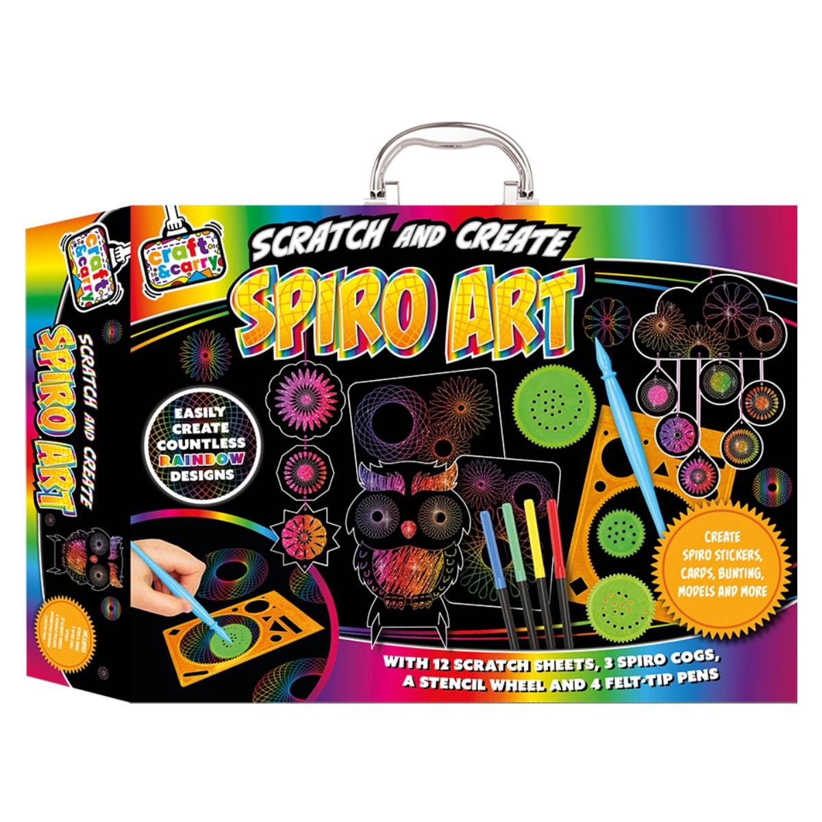 Bookoli | Scratch and Create Spiro Art Kit | Scratch Art | Etch Art for Children | Arts and Crafts Gifts for Children Aged 4-6 Years