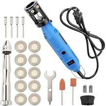 Tungsten Sharpener Grinder for TIG Welding, Four-Angle TIG Welding Rotary Tool with Flat Grinding Block Cut-Off Slot, 9 Double Sided Diamond Grind Wheels, 3 CNC Mandrels, 4 Copper Screw Holes
