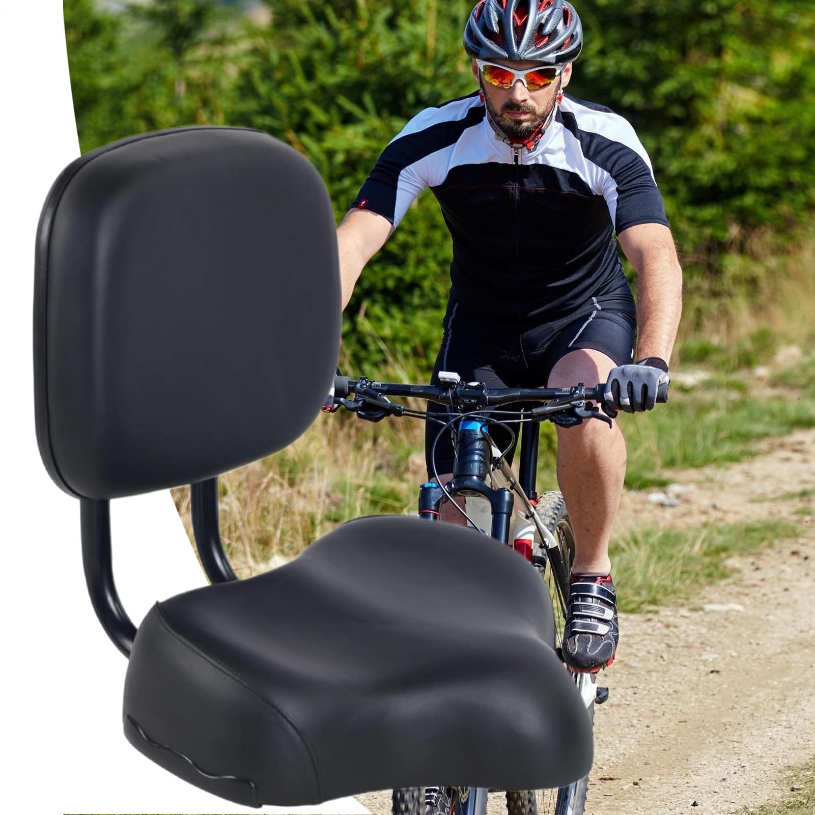 Asiento de bicicleta – Acolchado de espuma suave, cubierta ventilada, forma estrecha y aerodinámica, diseño para aliviar la presión de la cadera | para Road Mountain Touring Fitness