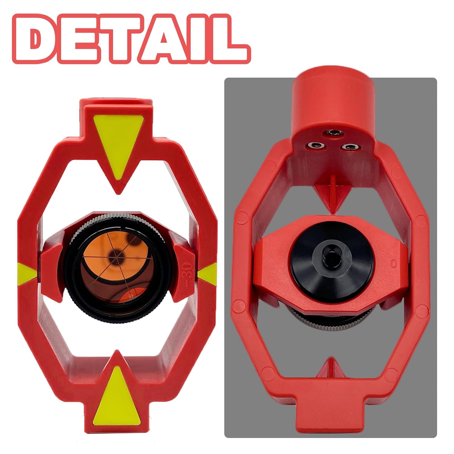 Copper-Coated Surveying Prism with Tip Point & Adapter, Mini Prism for Total Station Surveying Prism Constant -30mm Offset