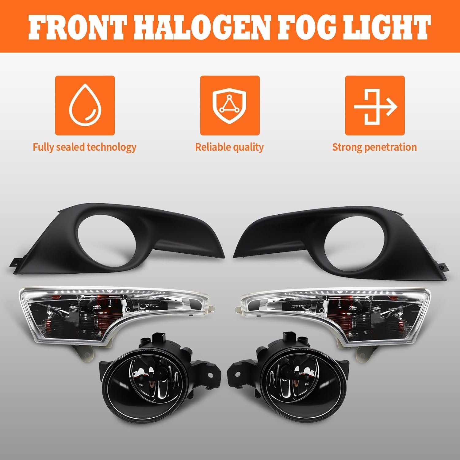 Front Turn Signal Light Fog Light Assembly kit Compatible with 2013 2014 2015 Altima Left and Right Side Fog Lamp with H11 12V 55W Halogen Bulbs NI2530118 NI2531118