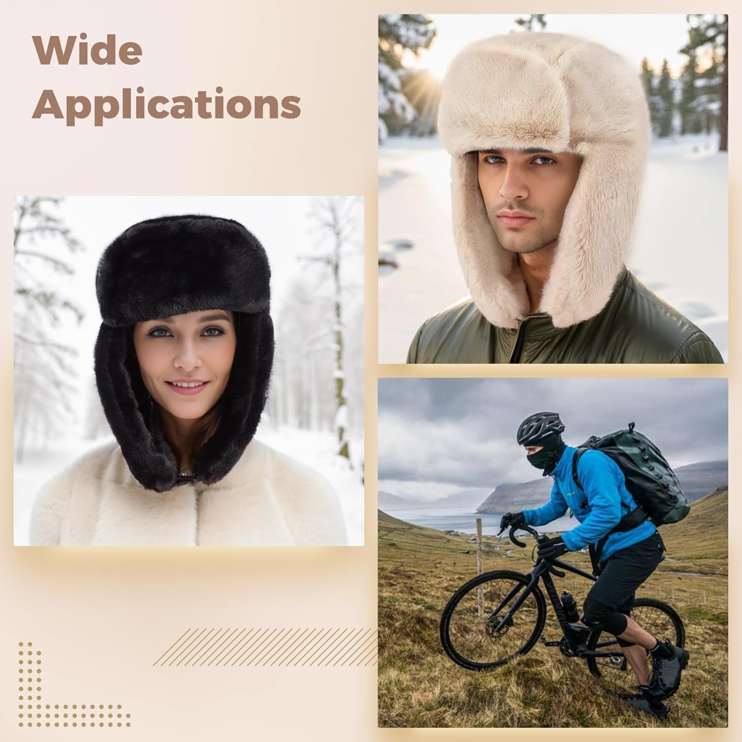 2 Pcs Russian Trapper Hat, Windproof Winter Skiing Cap For Men And Women, Furry Hat For Outdoor Use