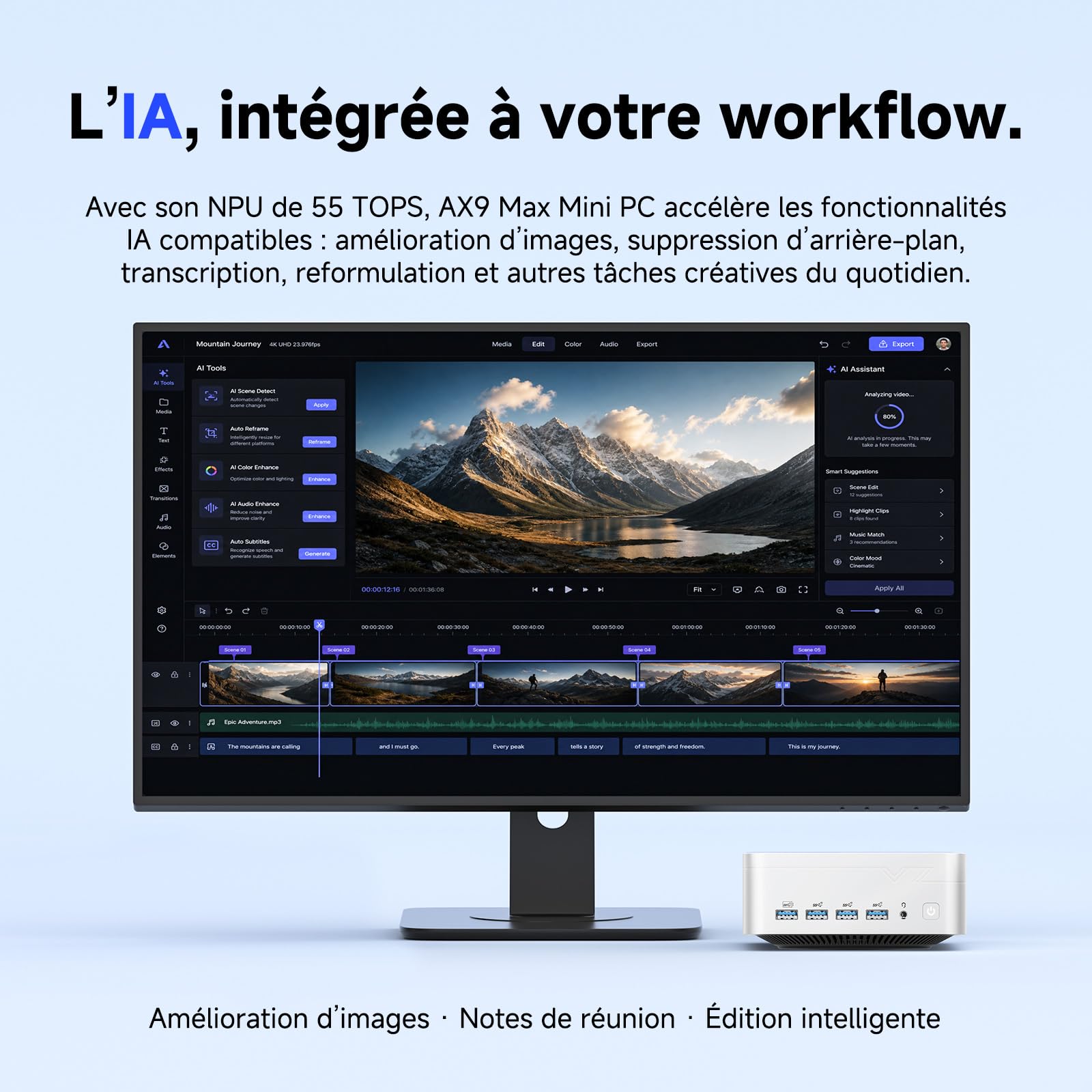 AX9 Max Mini PC, V-Cooling (Vapor Chamber), AMD Ryzen AI 9 HX 470