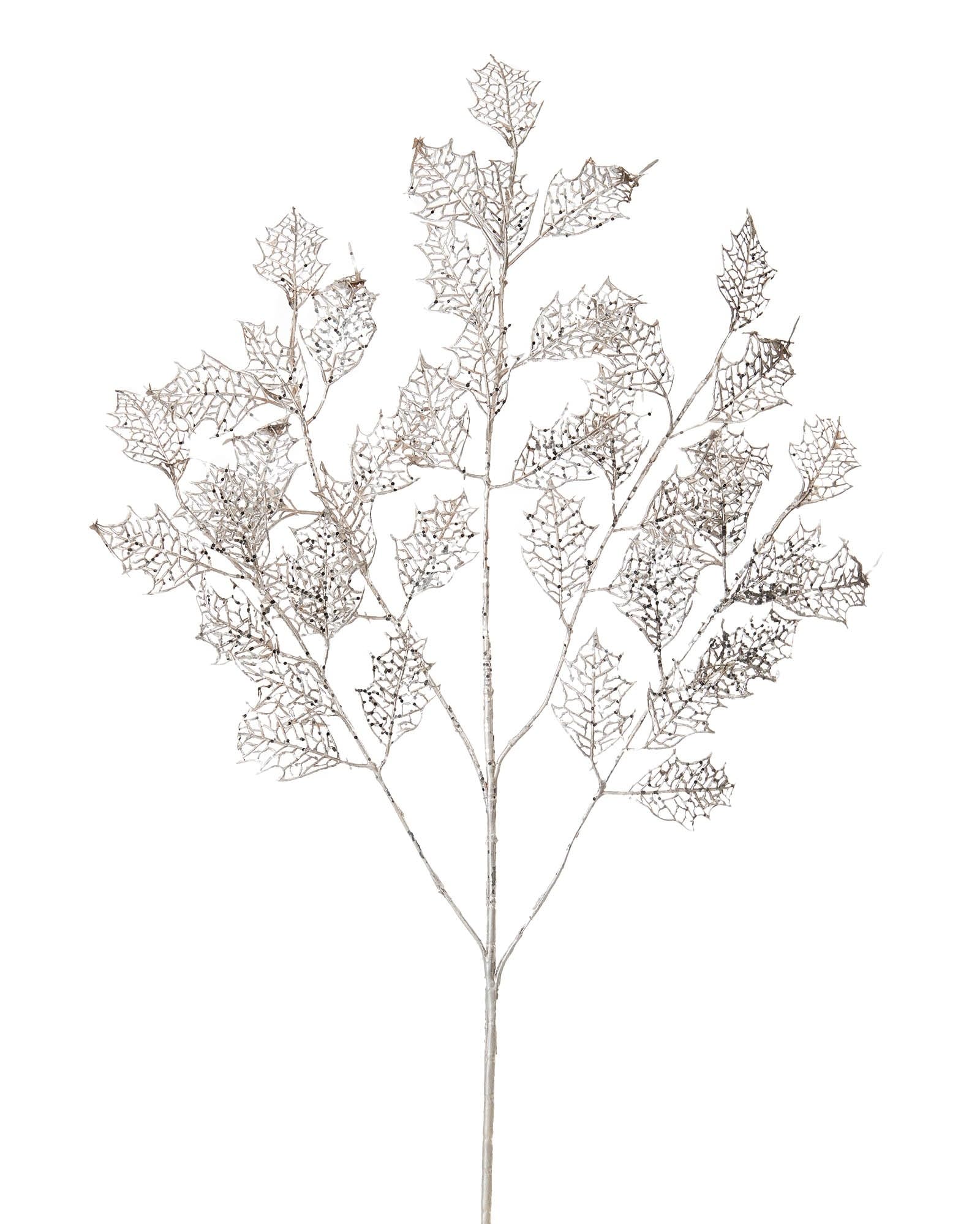 Werchristmas Silver Antique Leaf Spray, 66 Cm – Decorative Branch For Christmas Trees & Wreaths