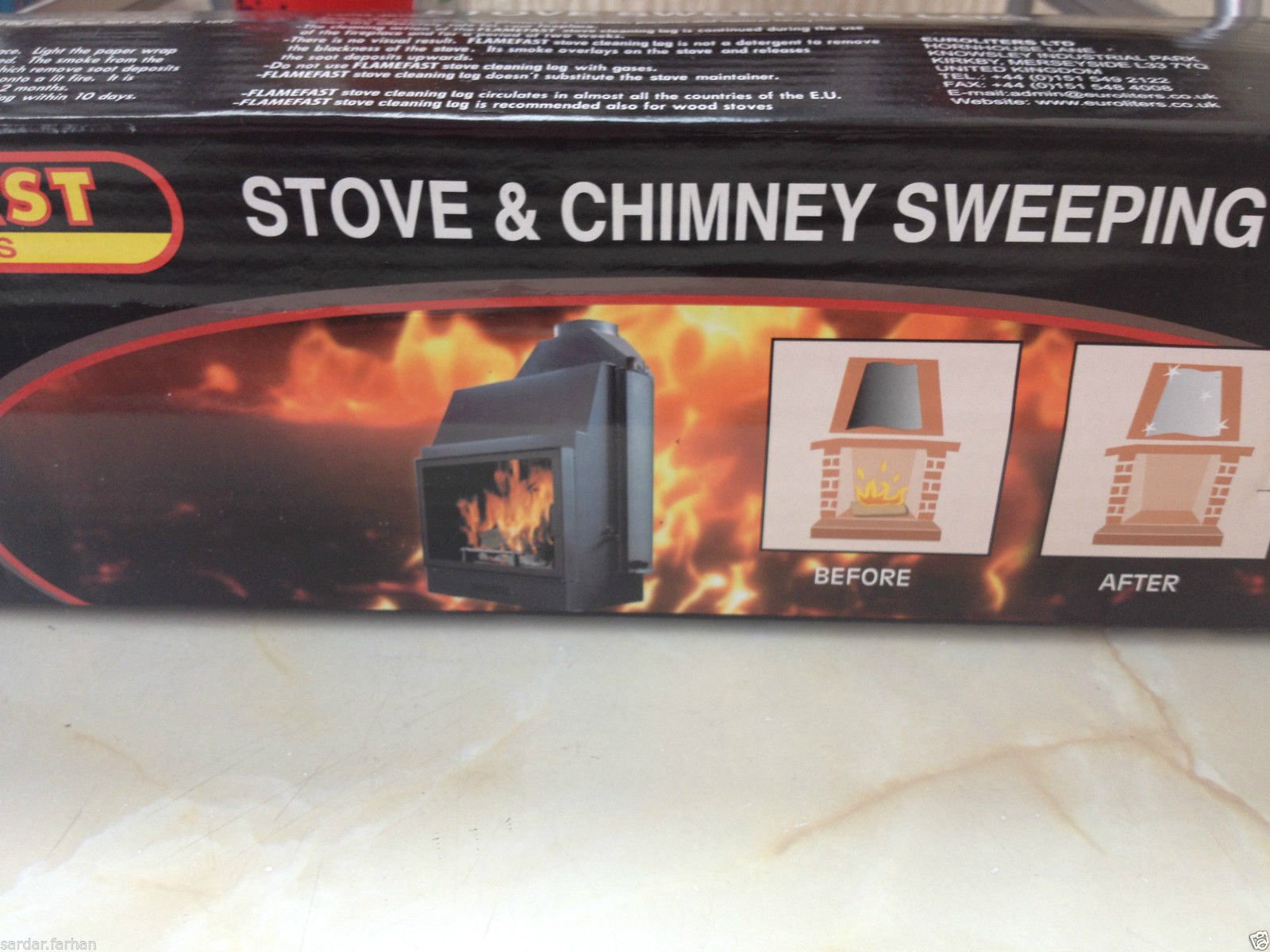 Tjm Black Chimney Cleaning Log - Chimney Sweeping Log - Auto Clean - Under Cabinet Mount