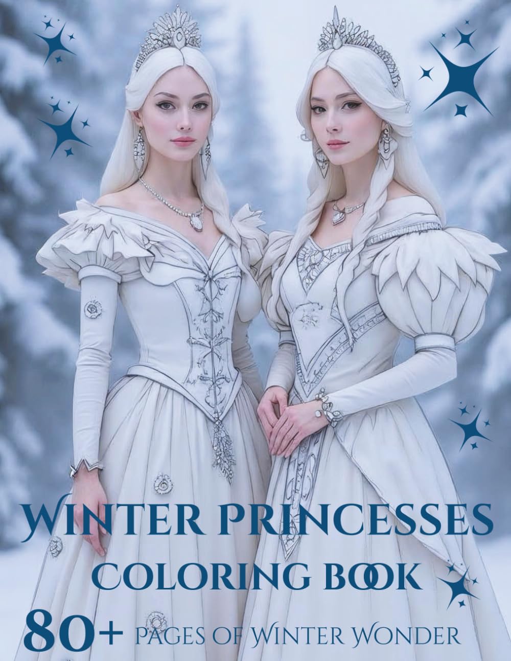 Winter Princesses Coloring Book