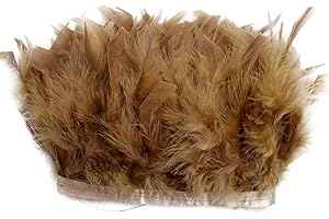 Dress Feathers, Turkey Feather Fringe Trim Brown