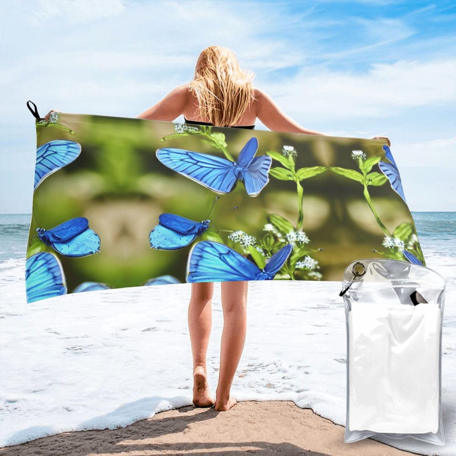 Cadeau personnalisé pour femme et homme drap de voyage à fleurs