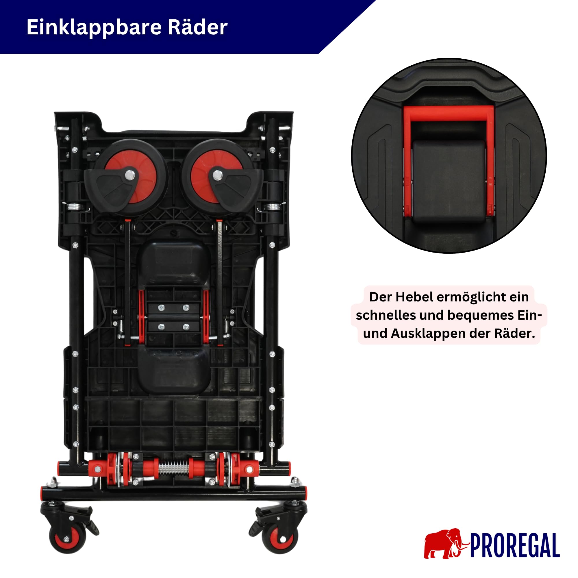 PROREGAL 2-in-1 Sackkarre & Plattformwagen klappbar Kodiak 150 kg Tragkraft