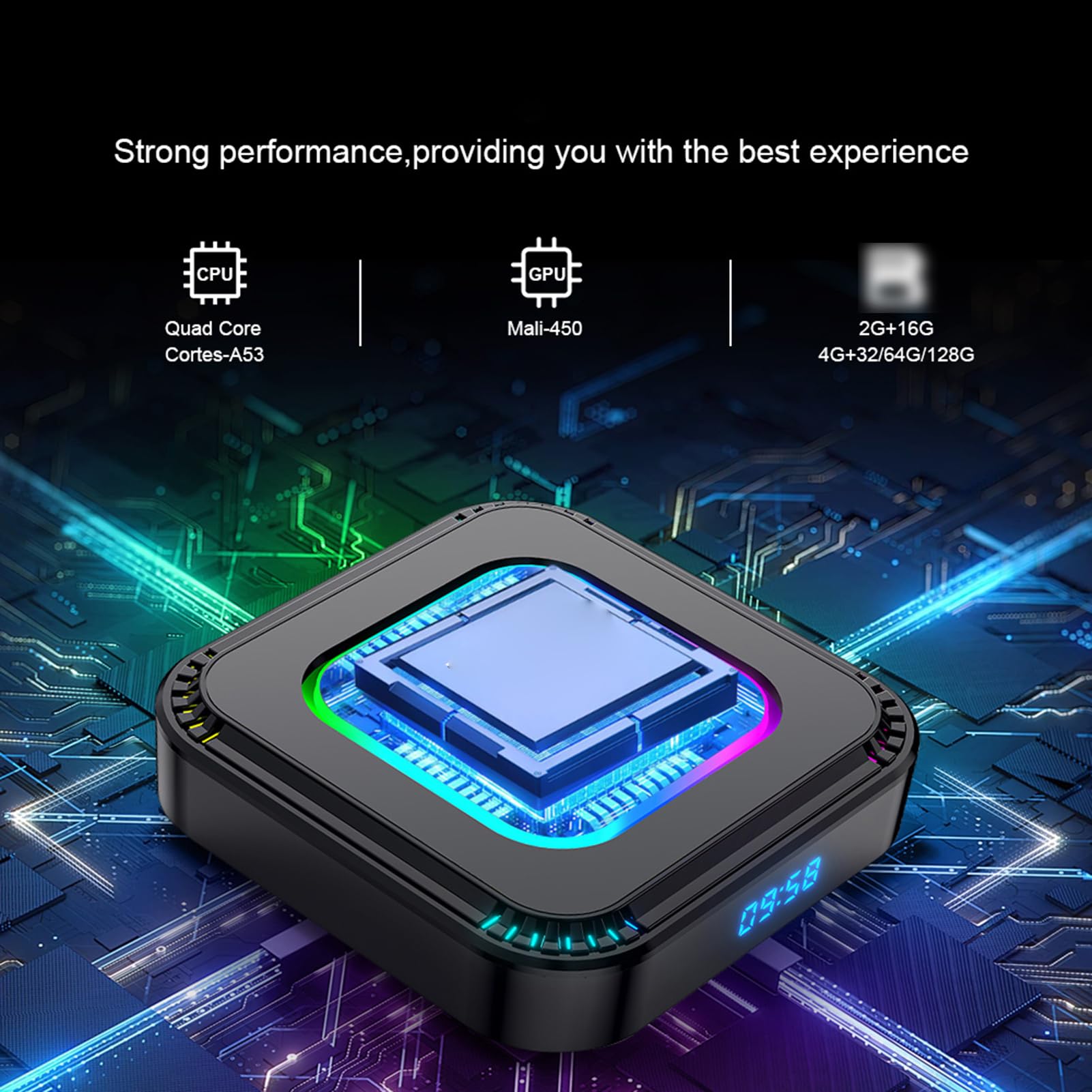 Luocute Caja de TV 13.0, Reproductor Multimedia 4GB RAM 64GB ROM, for Hogar y Entretenimiento (Enchufe de la UE 4+128G)