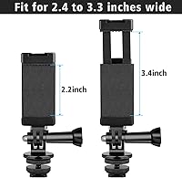 Vista 2 de Anwenk Soporte para teléfono con soporte de zapata fría para micrófono/luz de flash compatible con Gopro Hero DJI Osmo Action Camera Smartphone, se