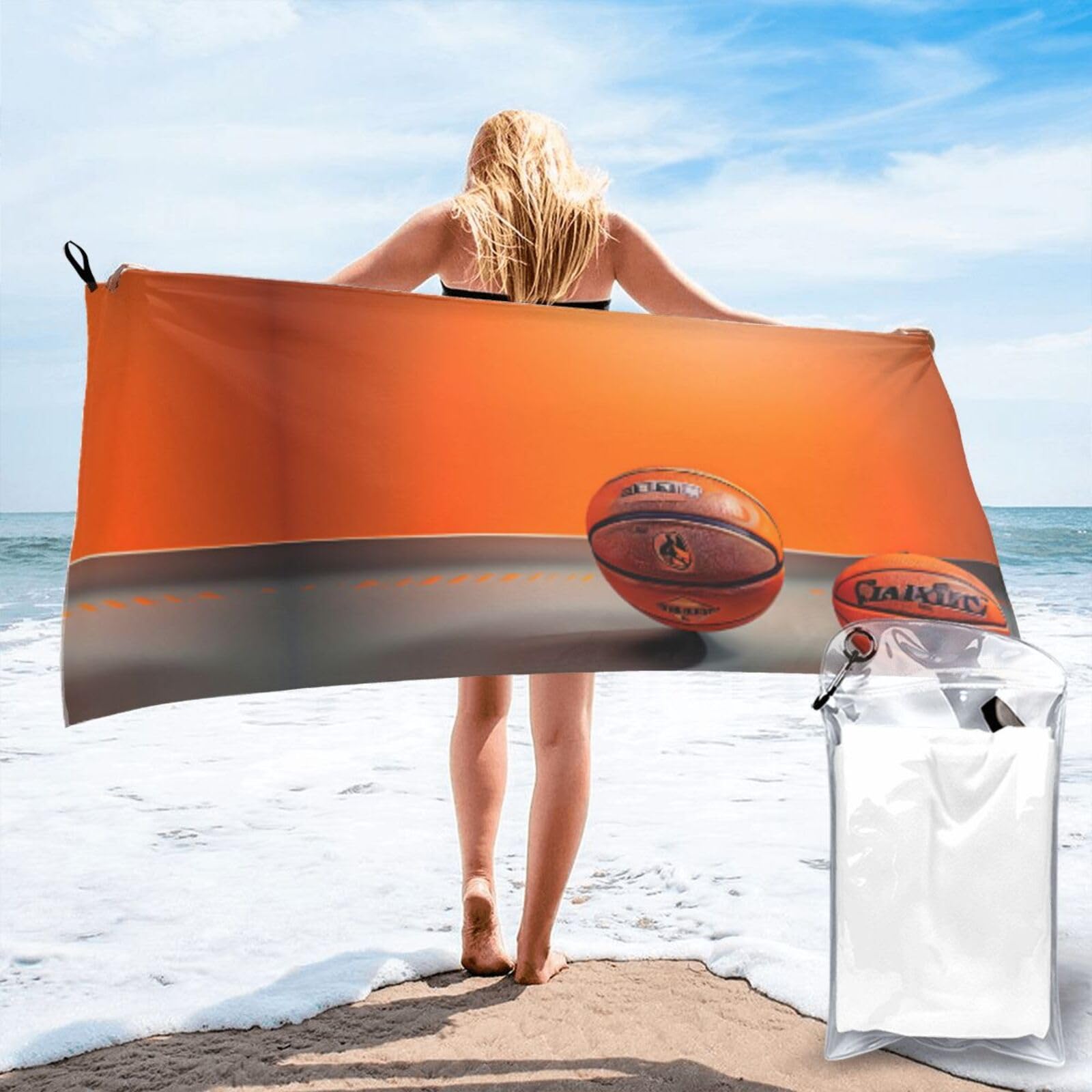 Serviette de bain orange microfibre pour en finir avec l'humidité et les mauvaises odeurs