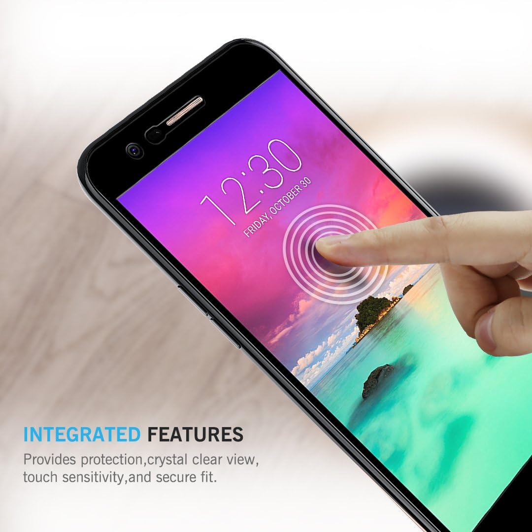[3 Pack] LK Screen Protector for LG K20 Plus, LG K20 V, LG K10 2017, [Full Cover] Tempered Glass with Lifetime Replacement Warranty (Black)