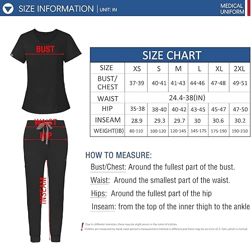 Miniatura 7 de VIAOLI Uniformes Médicos Enfermera Mujer Médico Enfermería Hospital Conjunto Top &Jogger Pantalones Clínica Liquidación Ropa de Trabajo
