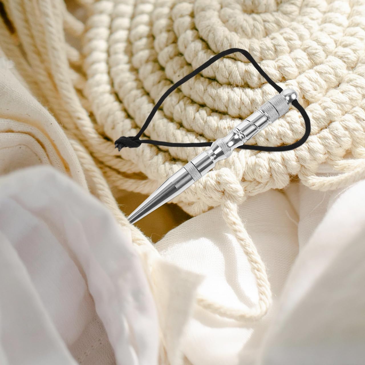 Tofficu 2pcs DIY Knitting Needles Tool: Knotters Tool, Needle Tying Braiding Spikes, DIY Weaving Lacing Stitching Needles and Smoothing Tool for Paracord Leather Ropes Cords Projects