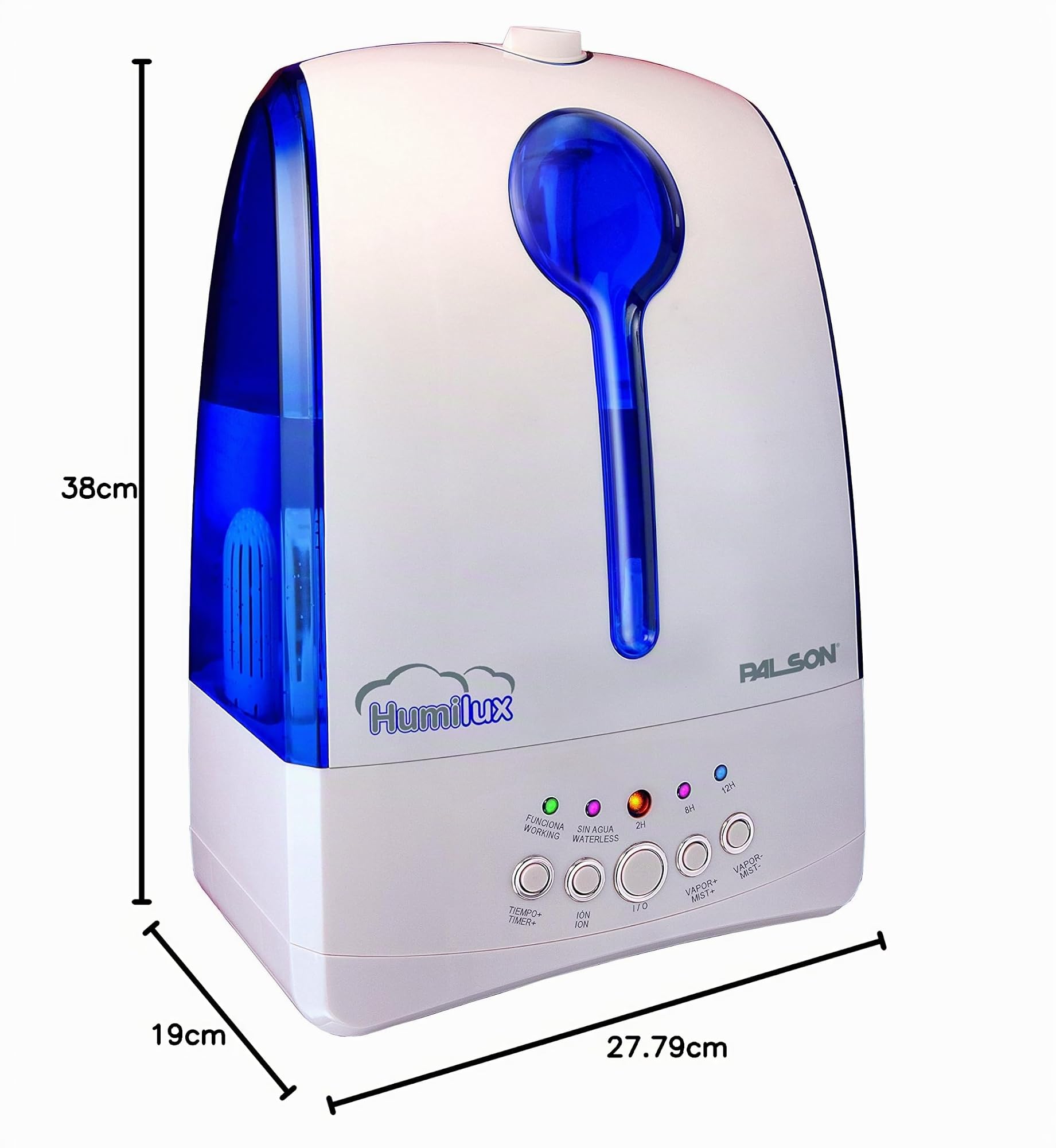 Palson Humilux - Humidificador-ionizador ultrasónico, color blanco