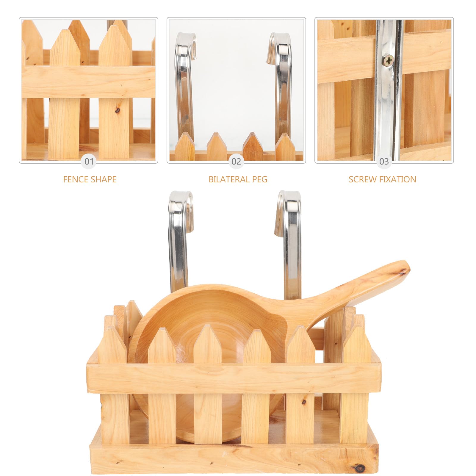 Cestino Portaoggetti in Legno per Bagno Supporto a Parete Cesto Appeso per Secchio da Bagno Accessorio Pratico per Mestoli D'acqua