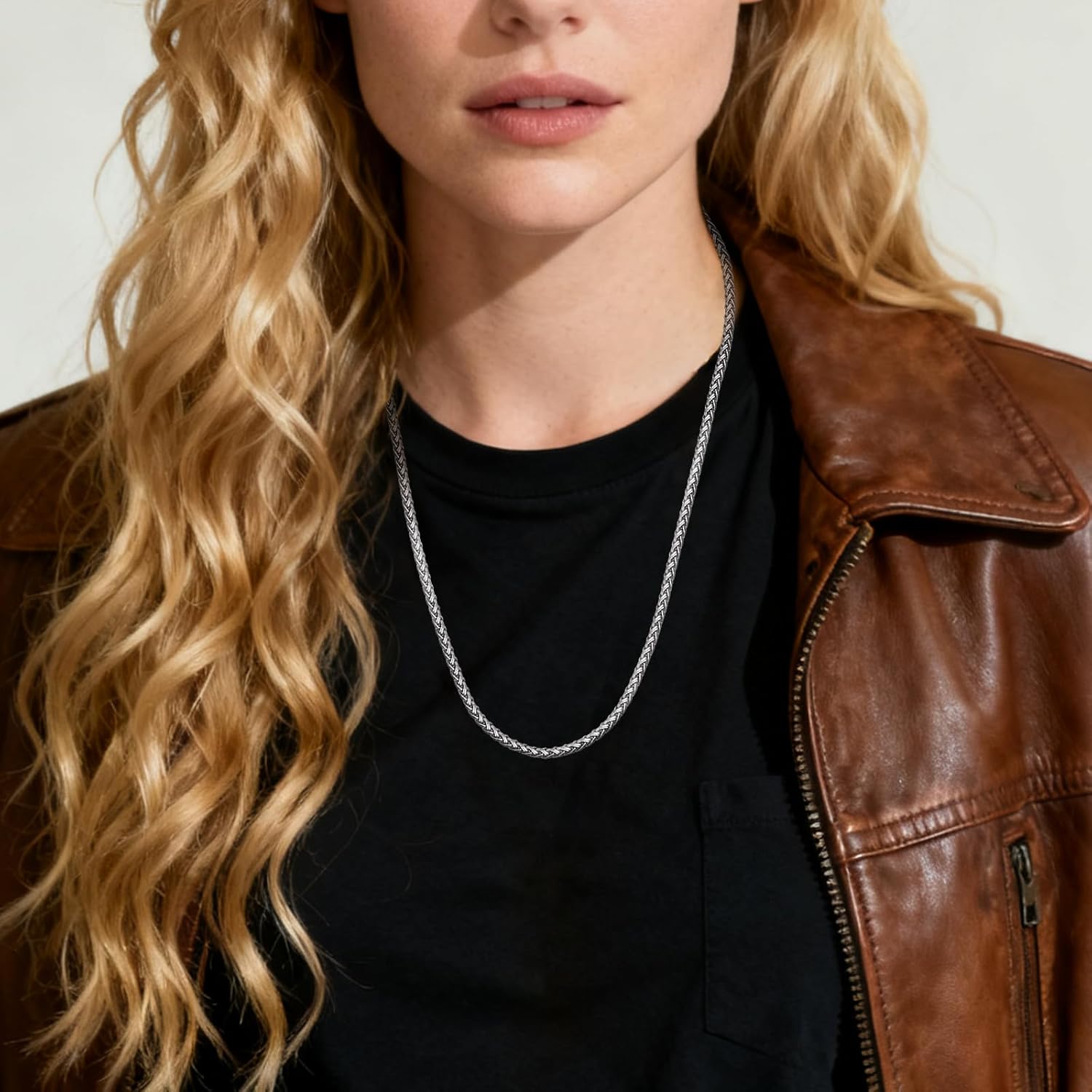 Eusense Stainless Steel Chain Necklace for Men Women Rolo/Wheat/Snake/Box Chain, 2-3MM, 20-24 Inches with Delicate Gift Box - Image 8