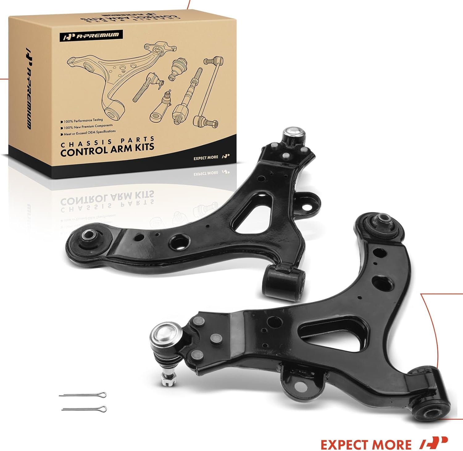 A-Premium 2 x Front Lower Control Arm with Ball Joint & Bushing, Compatible with Chevrolet Uplander 05-09, Buick Rendezvous 02-07, Terraza 05-07, Pontiac Aztek 01-05, Montana 05-09, Saturn Relay 05-07