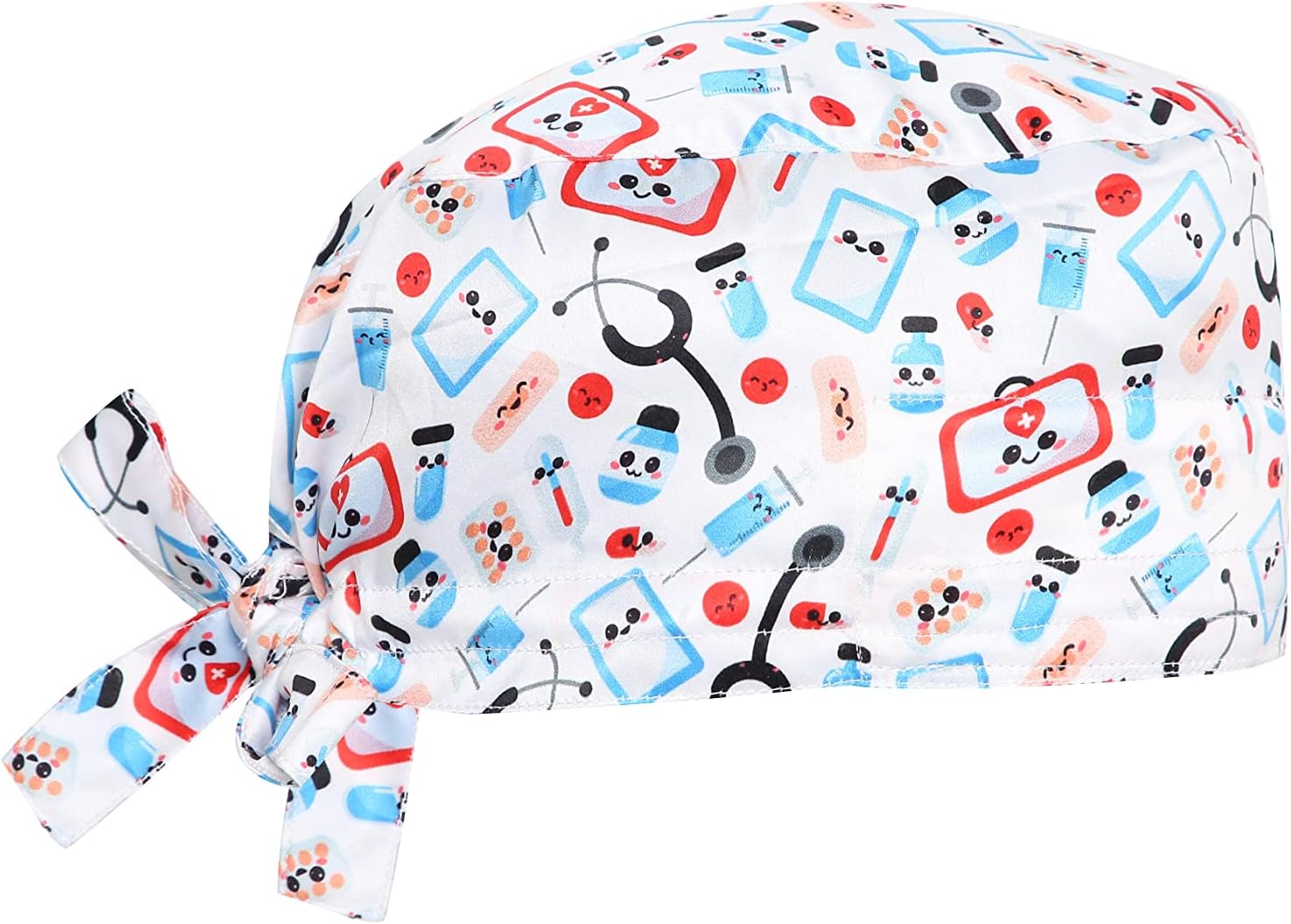 Associated Uniforms Printed Satin Scrub Cap Unisex with Sweat Band