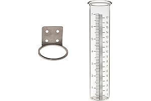 7" Capacity Rain Meter with Stainless Steel Mounting Rack Holder Essential Outdoor Measurement Tool