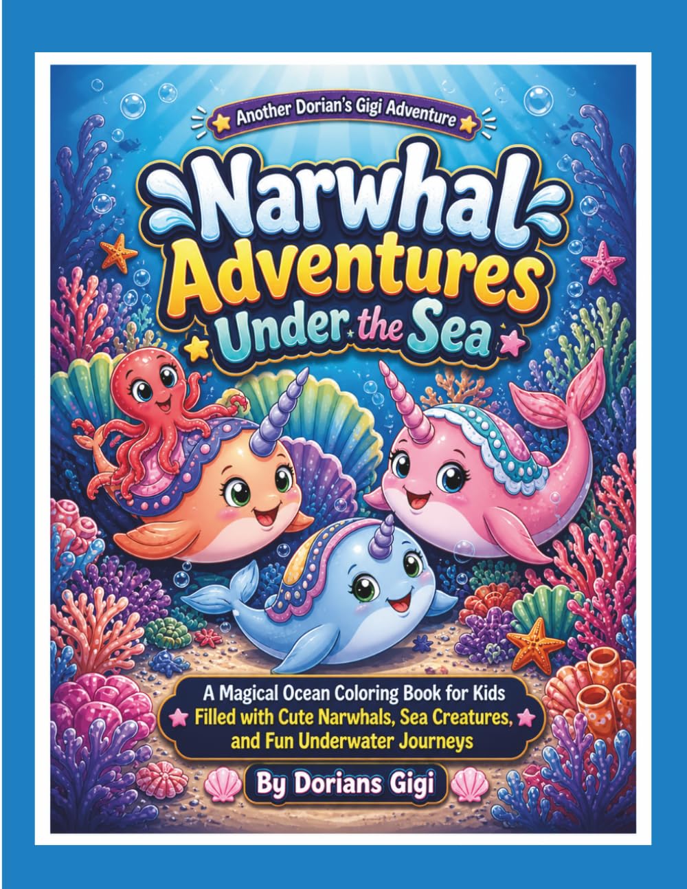 NARWHAL ADVENTURES UNDER THE SEA: A MAGICAL OCEAN COLORING BOOK FOR KIDS. FILLED WITH CUTE NARWHALS. SEA CREATURES, AND FUN UNDERWATER JOURNEYS (A DORIAN'S GIGI ADVENTURE)