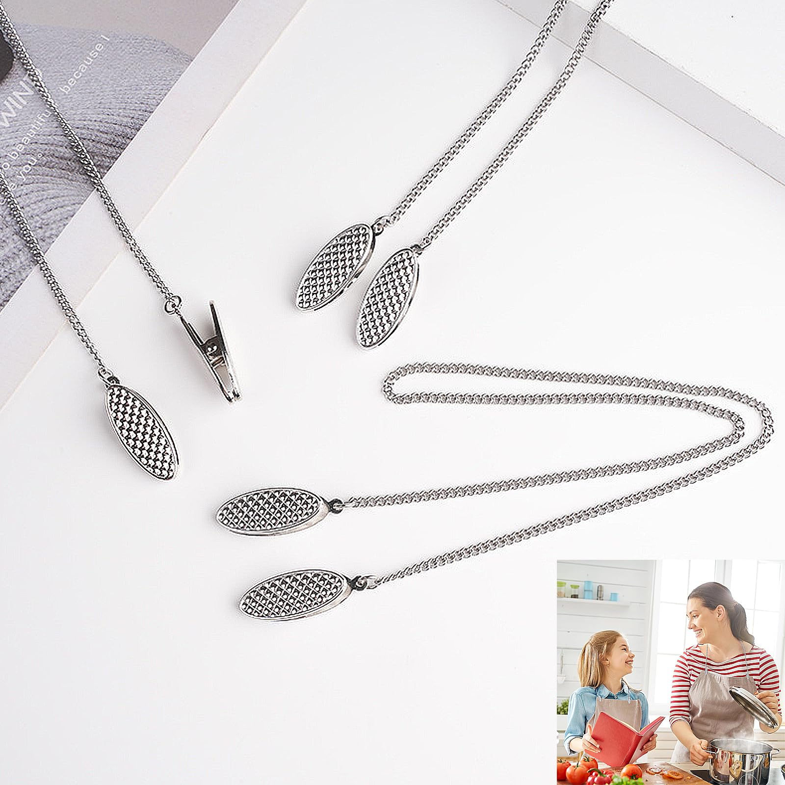 3 Stück Serviettenkette Mit Clips Aus Edelstahl - Elegant Und Praktisch Für Jeden Tisch