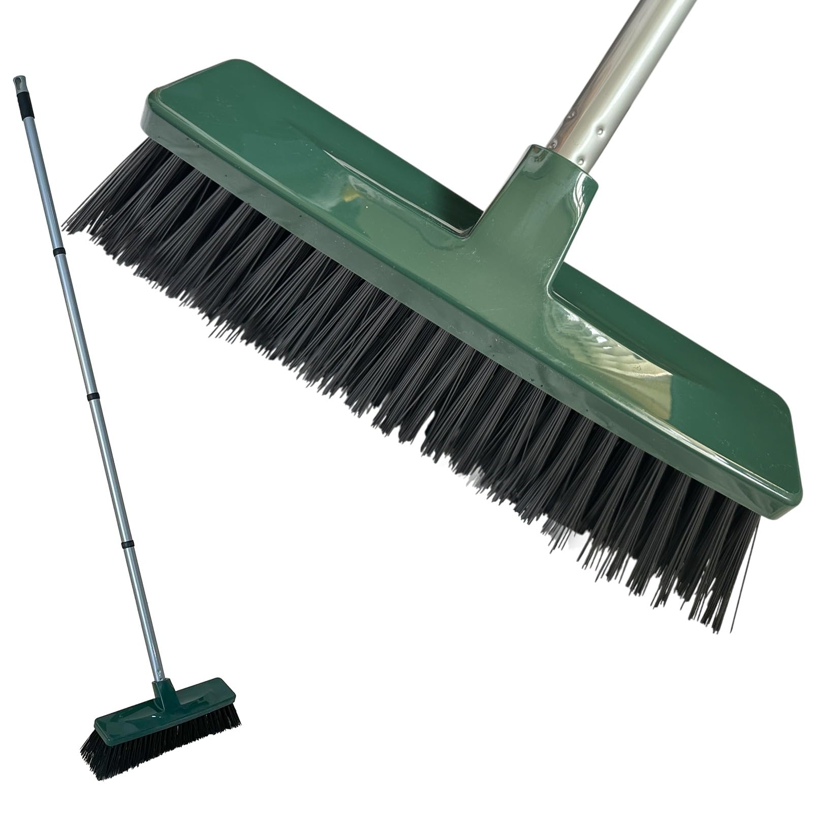 LS Outdoor Yard Broom 12" Heavy Duty Garden Brush with 120cm Stainless Steel Handle Stiff Bristle Decking Brush for Driveways Patios Paths & Yard Cleaning (1)