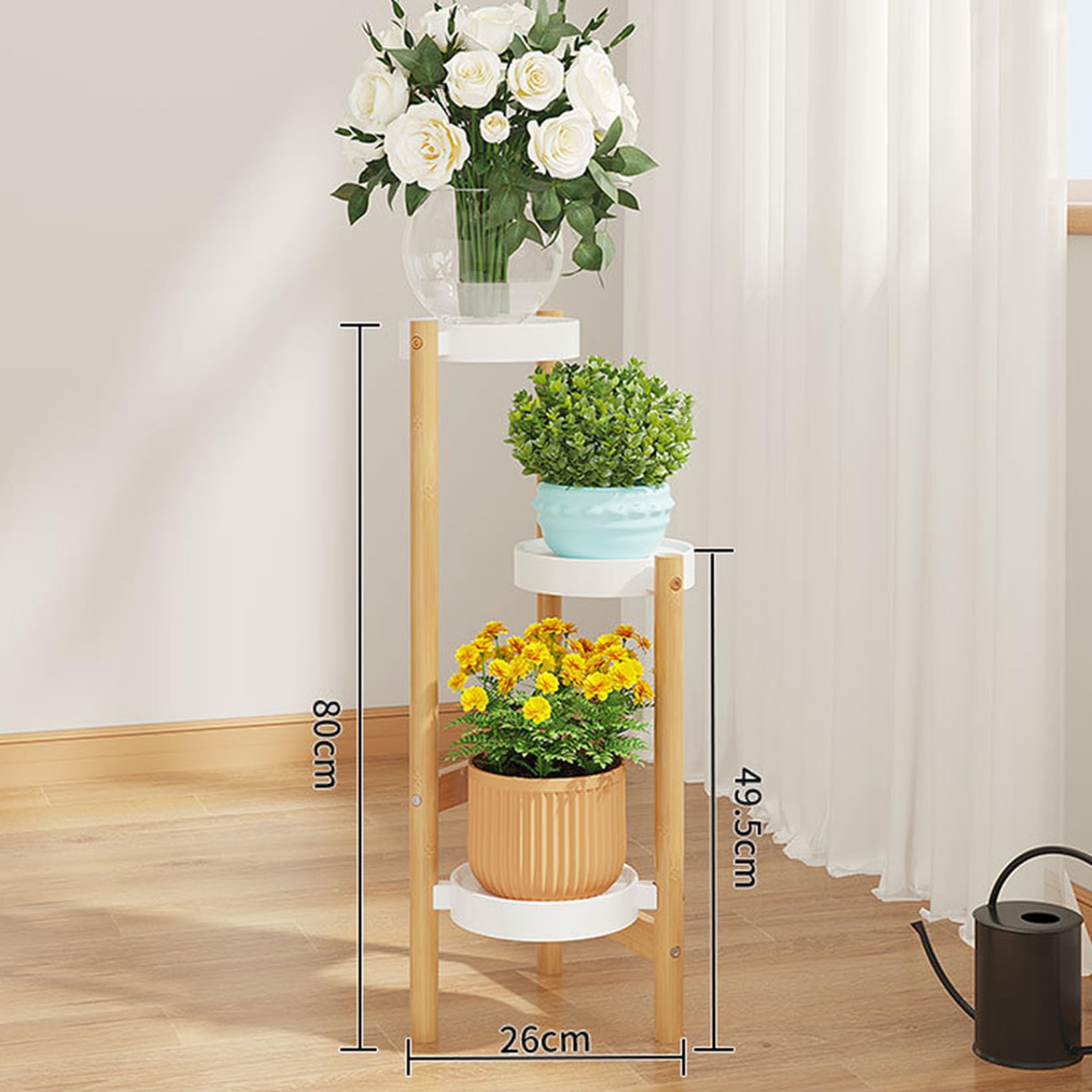Amazon.co.jp: MJKQ9 フラワースタンド 室内 おしゃれ 3段 回転 花台