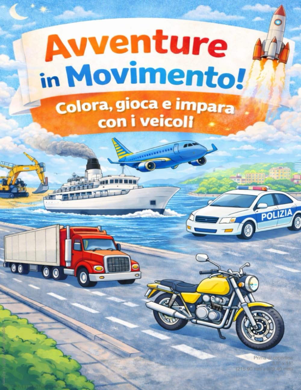 Avventure in Movimento!: Colora, gioca e impara con i veicoli