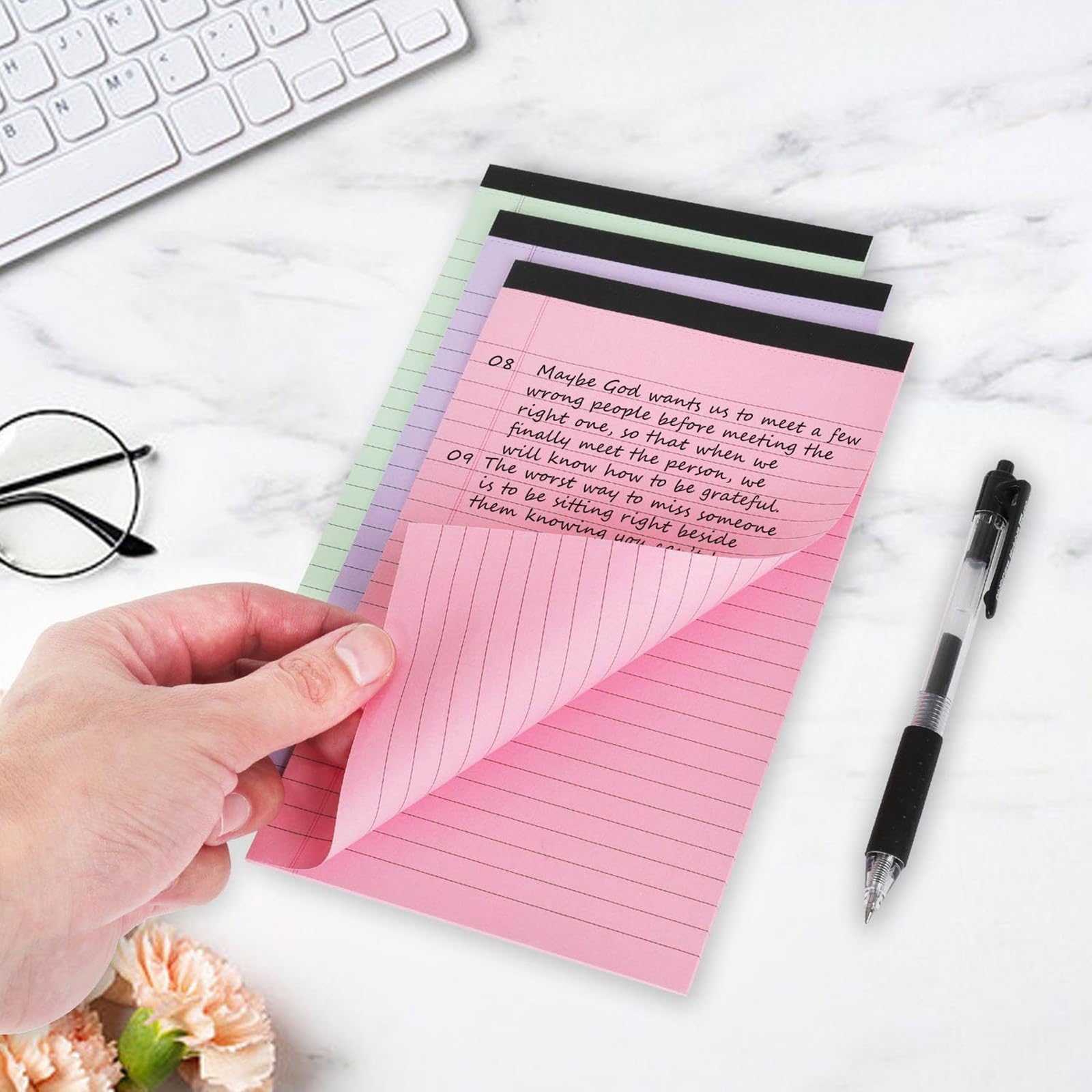 8 Stück Taschen Notizblöcke, buntes Notizbuch, linierter Papierblock, Notizblock zum Abreißen, Notizblöcke