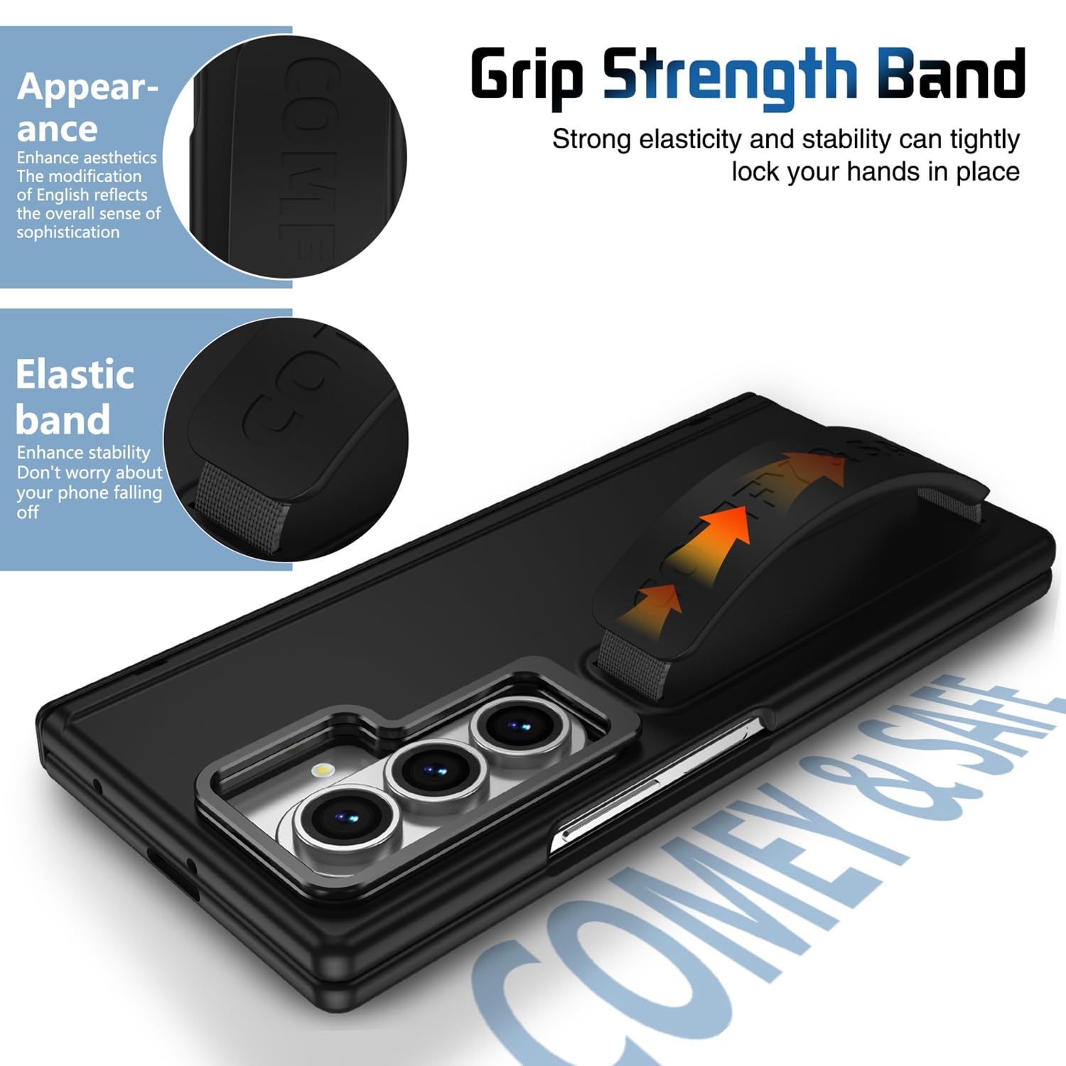 Etui do Samsung Galaxy Z Fold 8 Ultra, Wrist Strap & Lens Kickstand Built-in, pełna ochrona ekranu i zawiasów, odporna na wstrząsy All-Around Drop Protection