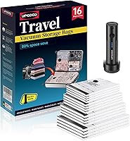 Vista 7 de Bolsas de vacío de viaje para equipaje con bomba eléctrica portátil, bolsas de sellado al vacío para ropa, cubos de embalaje de compresión