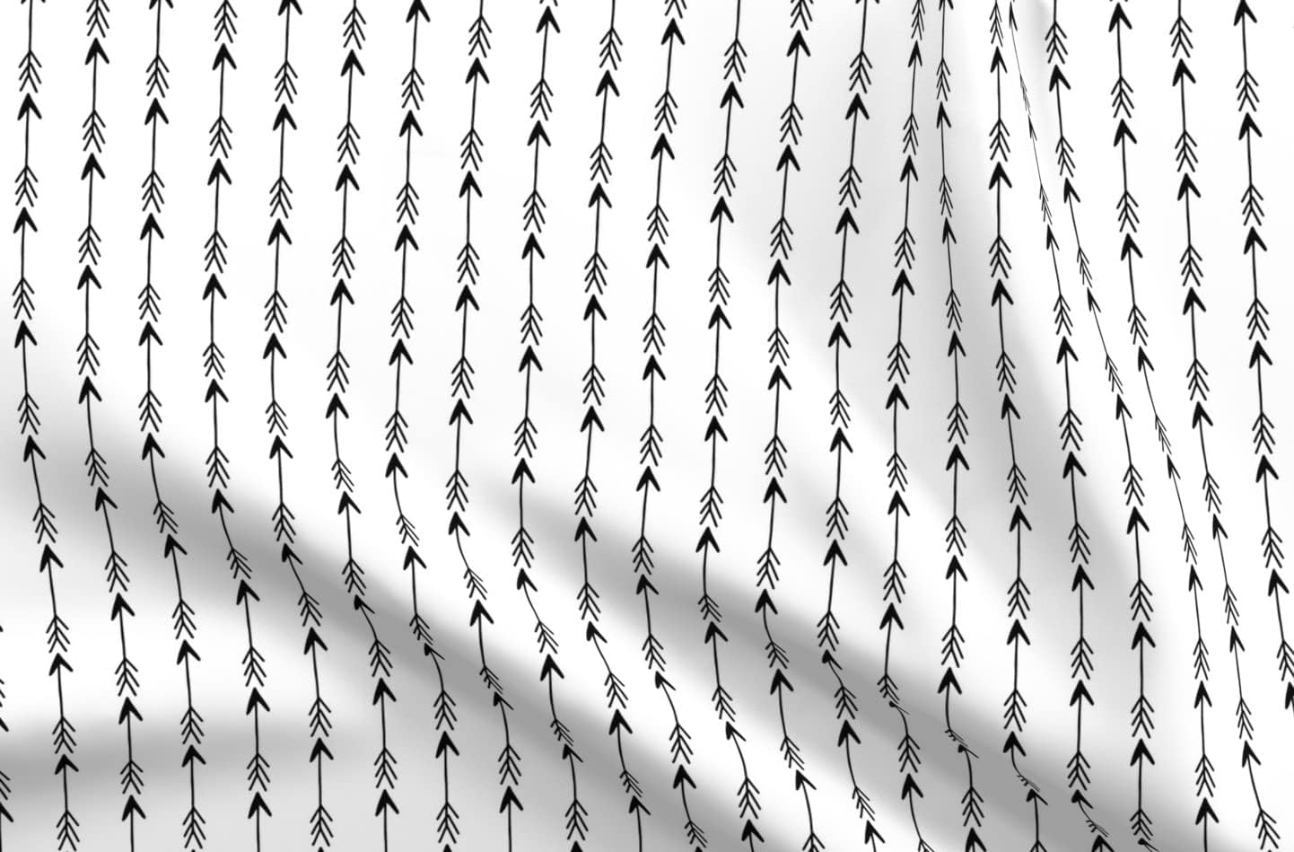 Spoonflower Fabric - Arrows White Black Arrow Nursery Printed on Organic Cotton Sateen Fabric by The Yard - Sewing Quilting Apparel Home Decor