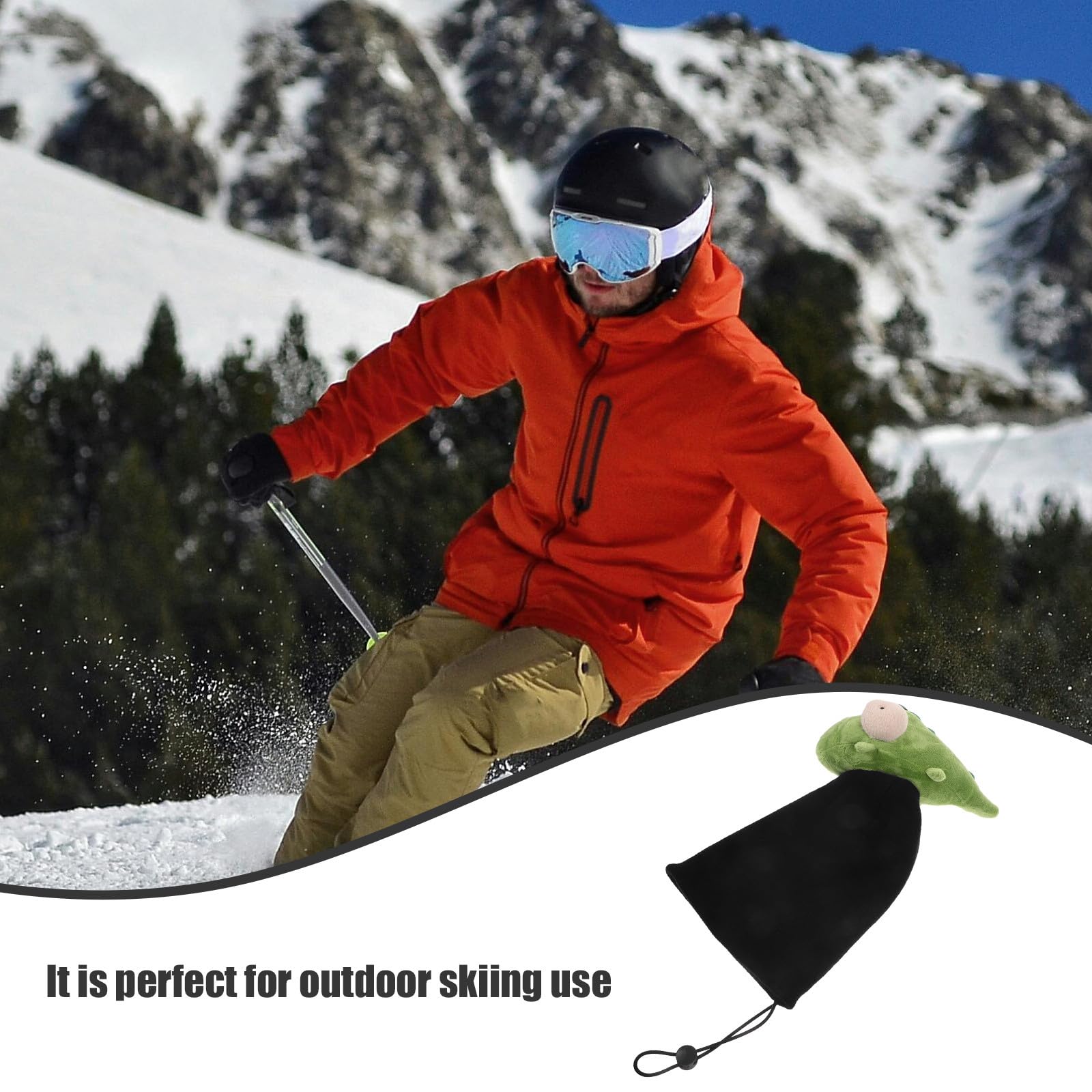 BESTYASH Copricasco da Sci e Snowboard Fodera Imbottita e Stampa Animata, Copertura per Casco Resistente al Vento, per Accessori da Sci Uomo e Donna