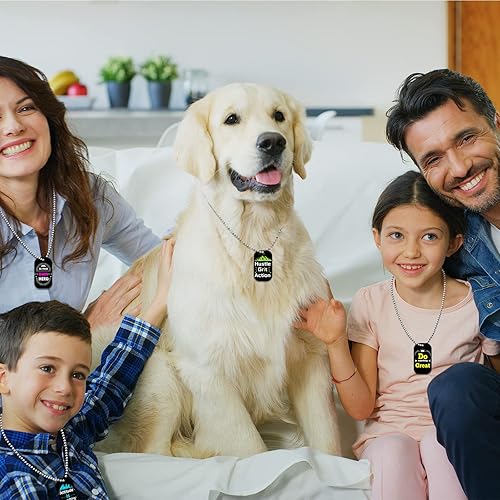 Miniatura 6 de 20 piezas de collar motivacional para perro para hombres y mujeres, collar de joyería inspiradora de acrílico, collares de etiqueta militar para