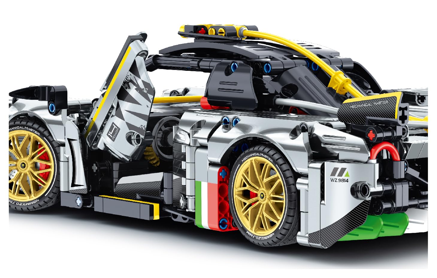 iM.Master - Grauer Supercar Sportwagen Modell Technic - Realistische Replik - Klemmbausteine für Erwachsene und Kinder - 1237 Teile 1:14 - STEM Lernspielzeug - Modell zum Bauen