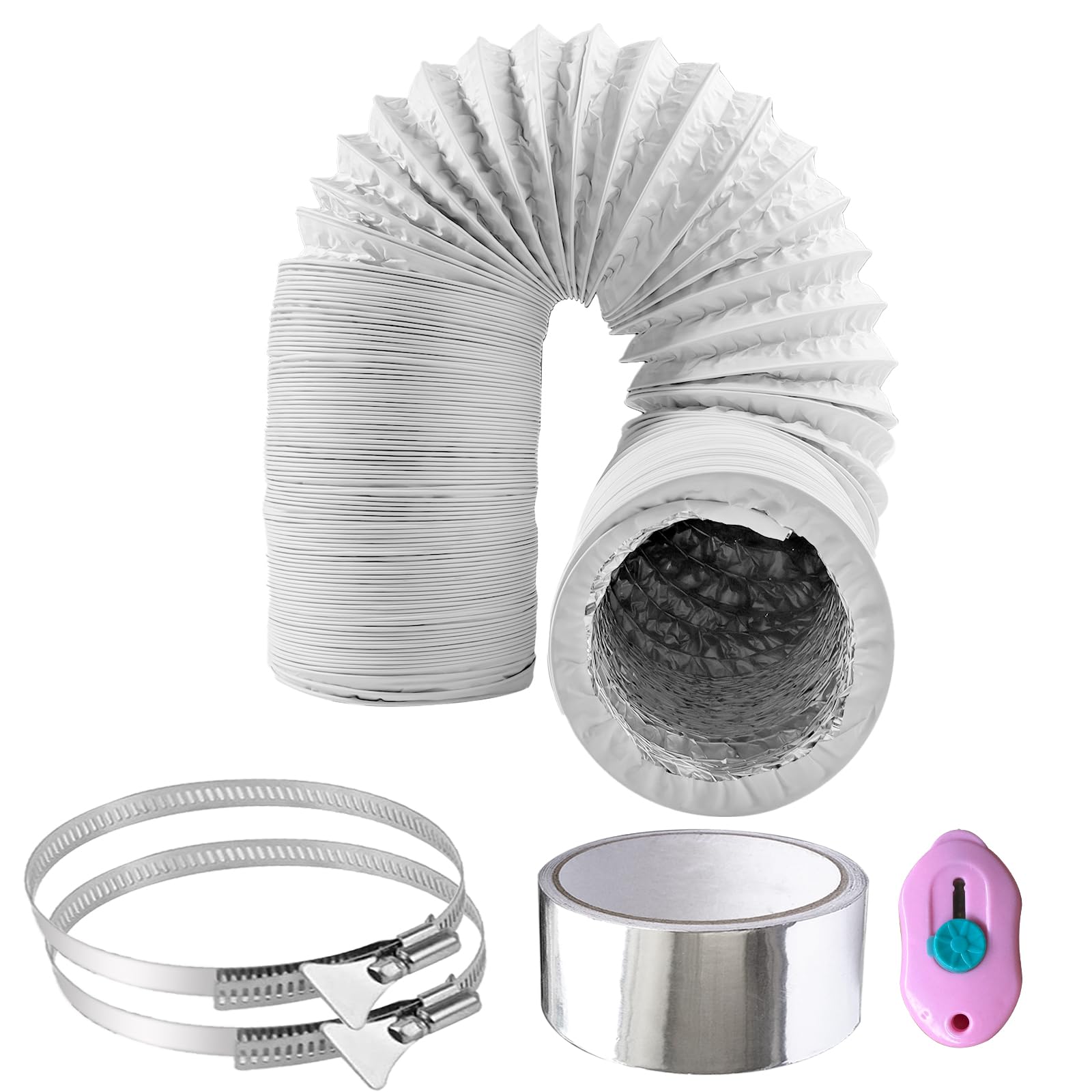 Tubo Flessibile Ventilazione 100mm X 2m - Per Cappe, Asciugatrici, Aria Condizionata - Foto 5