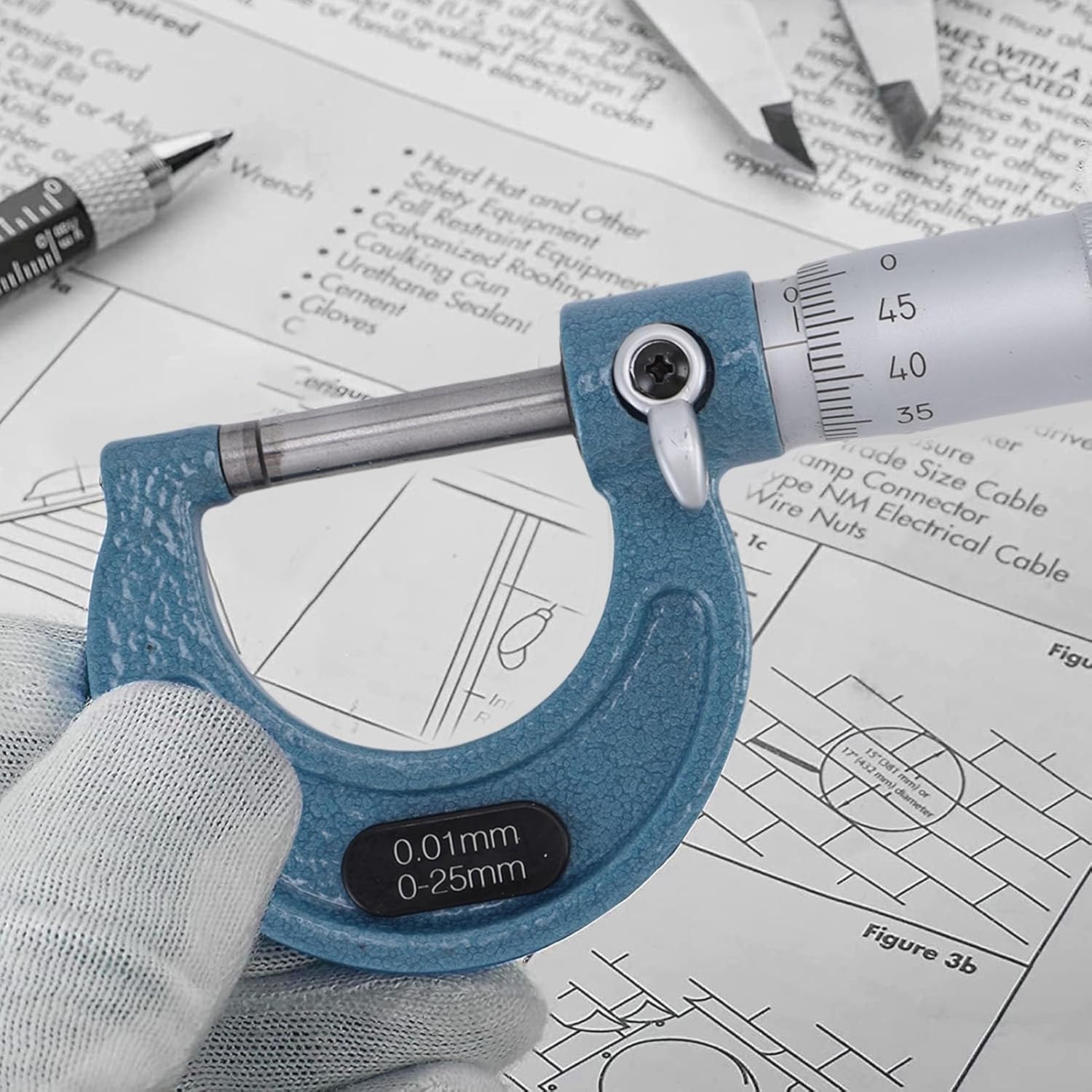 LiebeWH 6 Pcs Outside Micrometer Set 0-150mm Range Mechanical Micrometer Measuring Tool with 0.01mm Graduation and Accuracy for Machinist