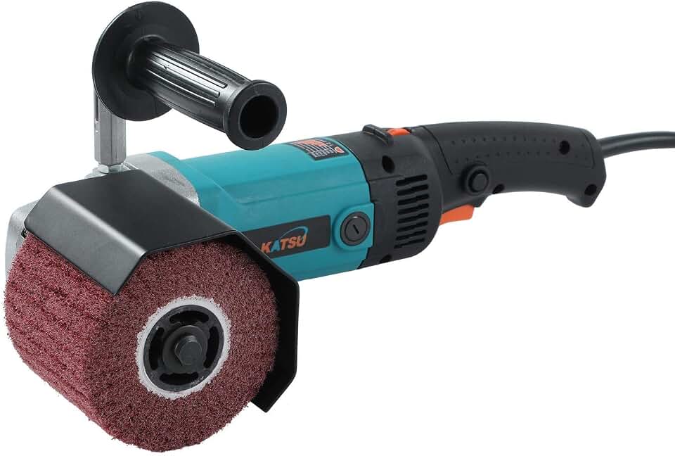 Lijadora de tambor eléctrica KATSU, 1200W 230V Pulidora de velocidad variable Pulidora Máquina de dibujo de bruñido 100093