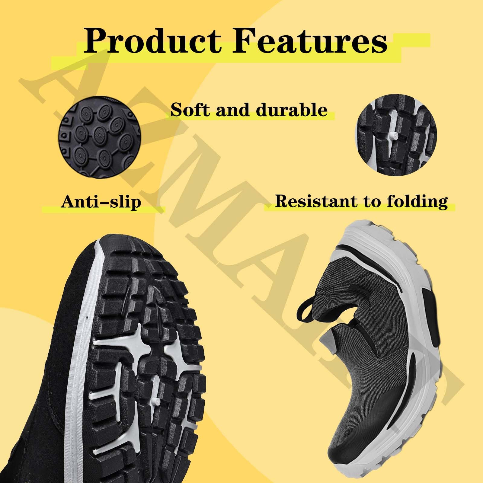 Scarpe per Diabetici Uomo Estive Scarpe Sportive Ortopediche Traspiranti Pantofole da Casa Leggero Antiscivolo Scarpe da Passeggio Senza Lacci,Cachi,45/275mm